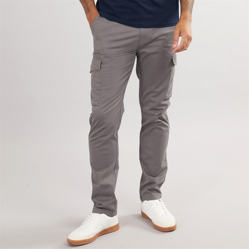 THREADBARE Mens Battle Drill Cargo Trousers Slate