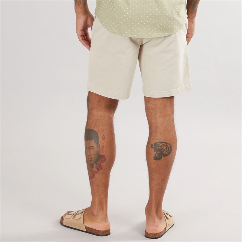 THREADBARE Mens Wests Chino Shorts Light Stone - Image 2