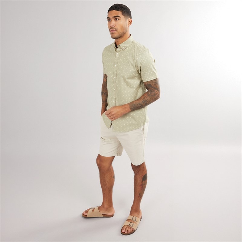 THREADBARE Mens Wests Chino Shorts Light Stone - Image 3