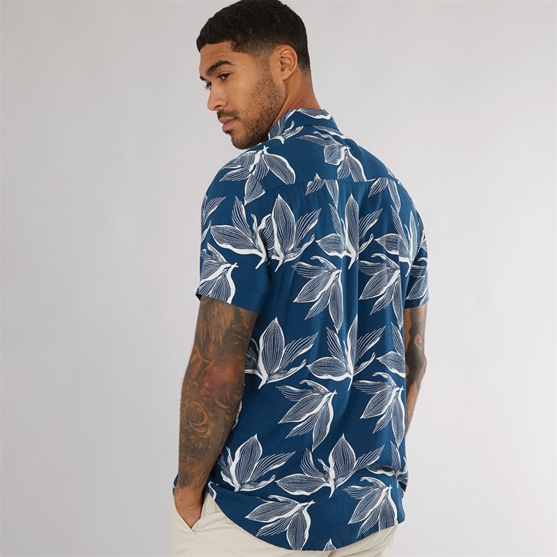 THREADBARE Mens Foli Shirt Navy - Image 2