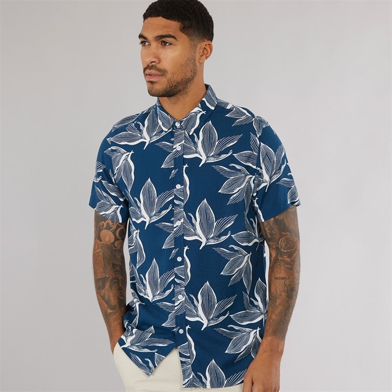 THREADBARE Mens Foli Shirt Navy - Image 3