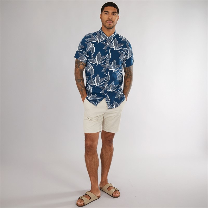 THREADBARE Mens Foli Shirt Navy - Image 4