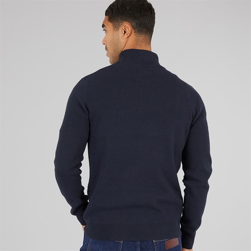 THREADBARE Mens Hazel 1/4 Zip Jumper Navy - Image 2