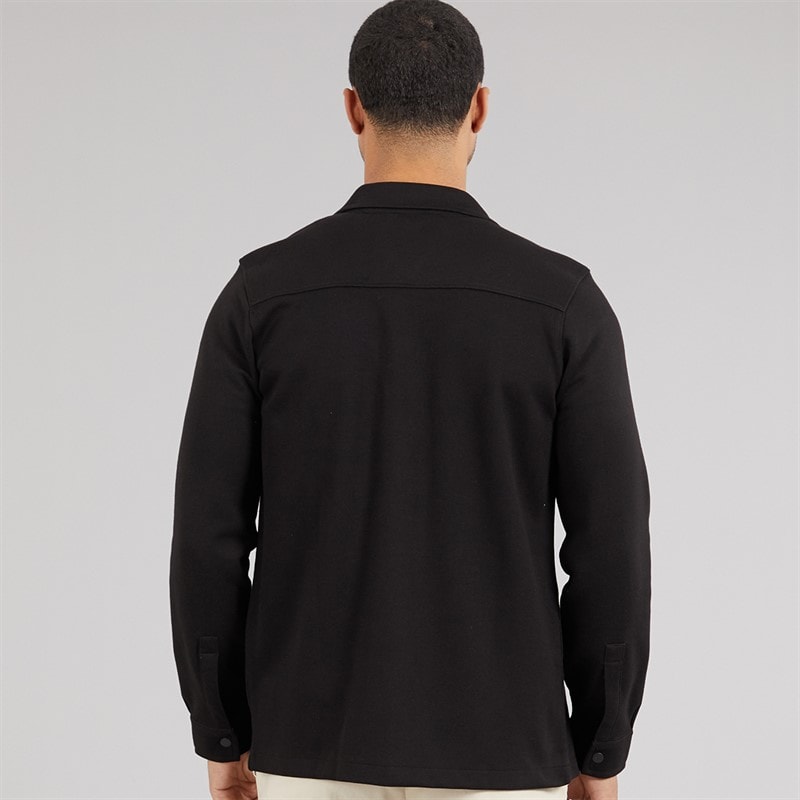 THREADBARE Mens Relay Long Sleeve Shacket Black - Image 2