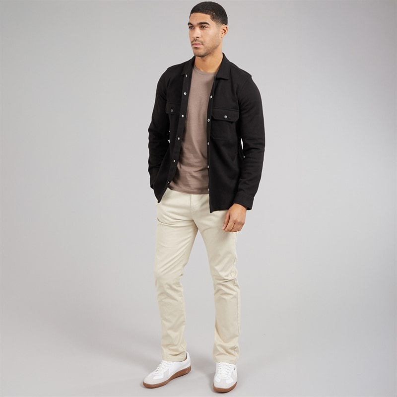 THREADBARE Mens Relay Long Sleeve Shacket Black - Image 4