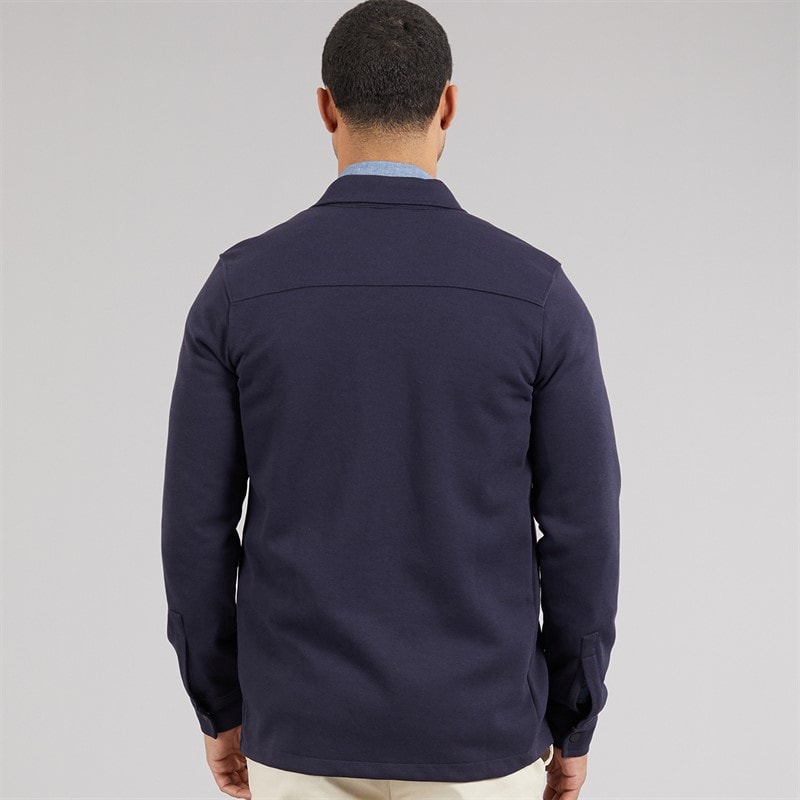 THREADBARE Mens Relay Long Sleeve Shacket Navy - Image 2