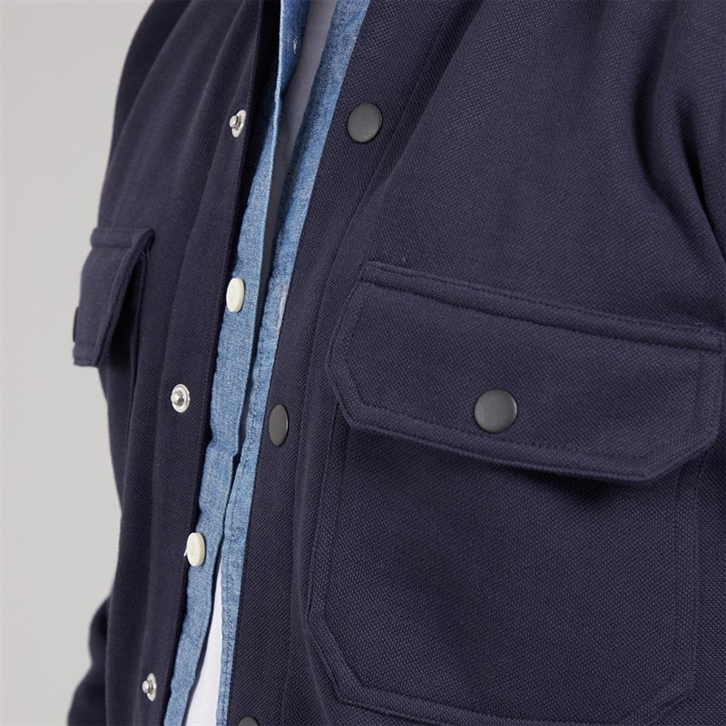 THREADBARE Mens Relay Long Sleeve Shacket Navy - Image 3