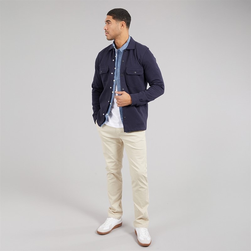THREADBARE Mens Relay Long Sleeve Shacket Navy - Image 4