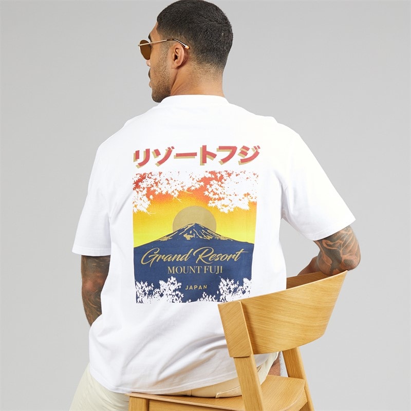THREADBARE Mens Rock T-Shirt White - Image 1