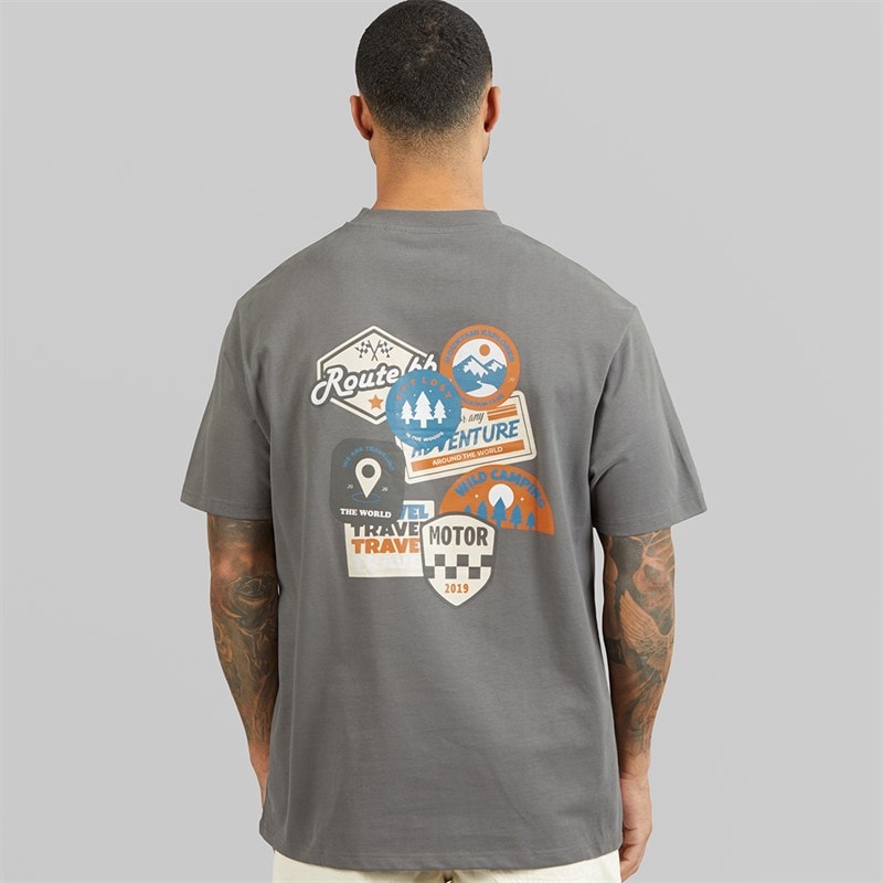 THREADBARE Mens Nol T-Shirt Slate - Image 3