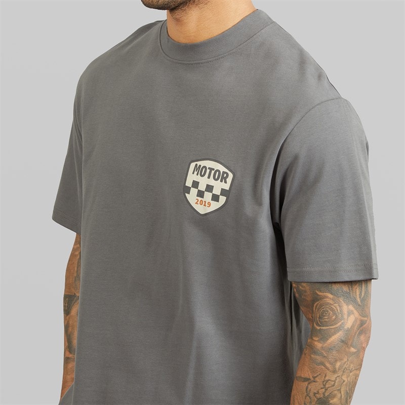 THREADBARE Mens Nol T-Shirt Slate - Image 5