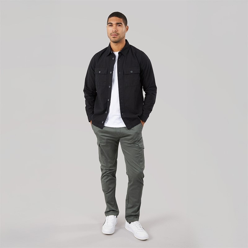 THREADBARE Mens Mini Shacket Black - Image 4