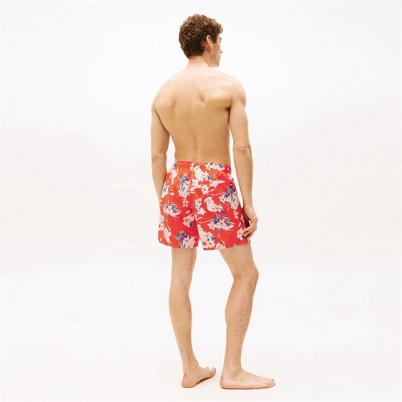 Tommy Hilfiger Mens Swim Shorts Tropical Floral Brilliant Orange - Image 4