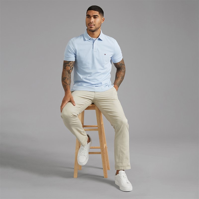 Tommy Hilfiger Mens 1985 Regular Polo Shirt Sky Blue - Image 4