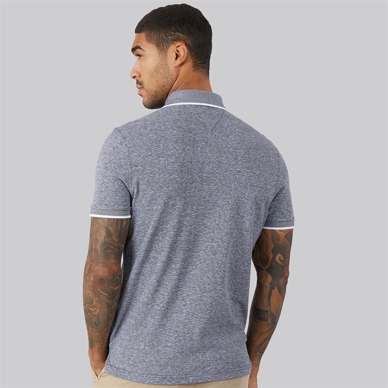 Tommy Hilfiger Mens Cotton Linen Pique Polo Shirt Desert Sky - Image 2