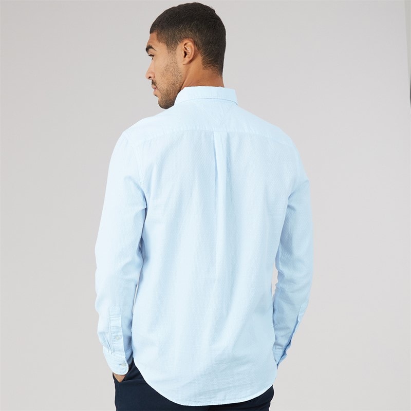 Tommy Hilfiger Mens Flex Dobby Long Sleeve Shirt Sweet Blue - Image 2