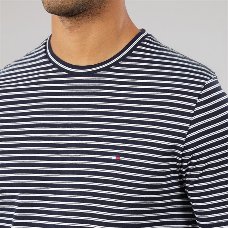 Tommy Hilfiger Mens Essential Seasonal Reg Fit T-Shirt Desert Sky/Ecru Stripe - Image 3