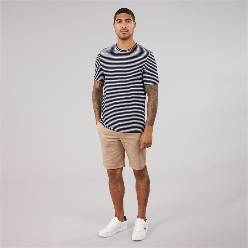Tommy Hilfiger Mens Essential Seasonal Reg Fit T-Shirt Desert Sky/Ecru Stripe - Image 4