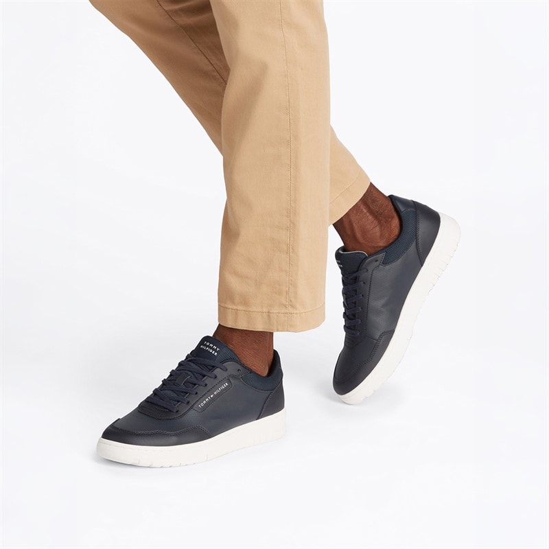 Tommy Hilfiger Mens Basket Core Perforated Trainers Desert Sky