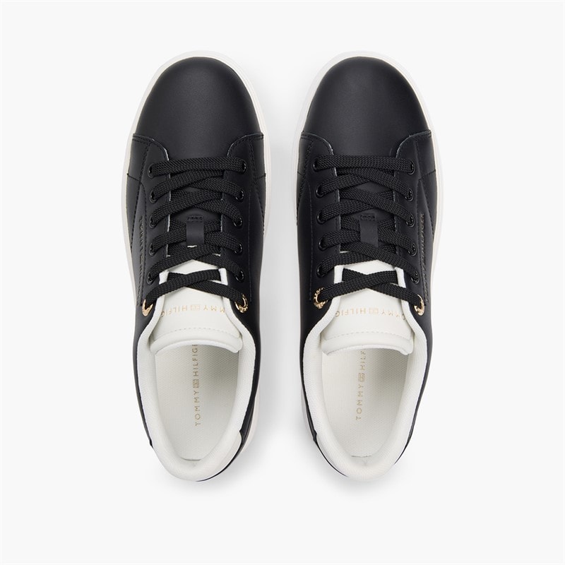 Tommy Hilfiger Womens Feminine Cupsole Trainers Black/Ecru - Image 4