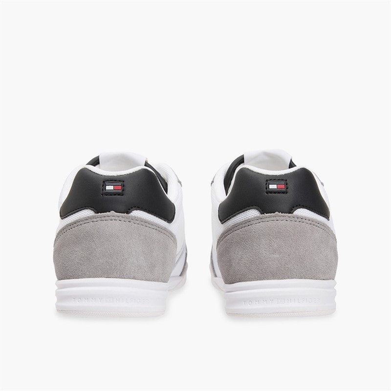 Tommy Hilfiger Mens Low Pro Leather Mix Trainers White - Image 3