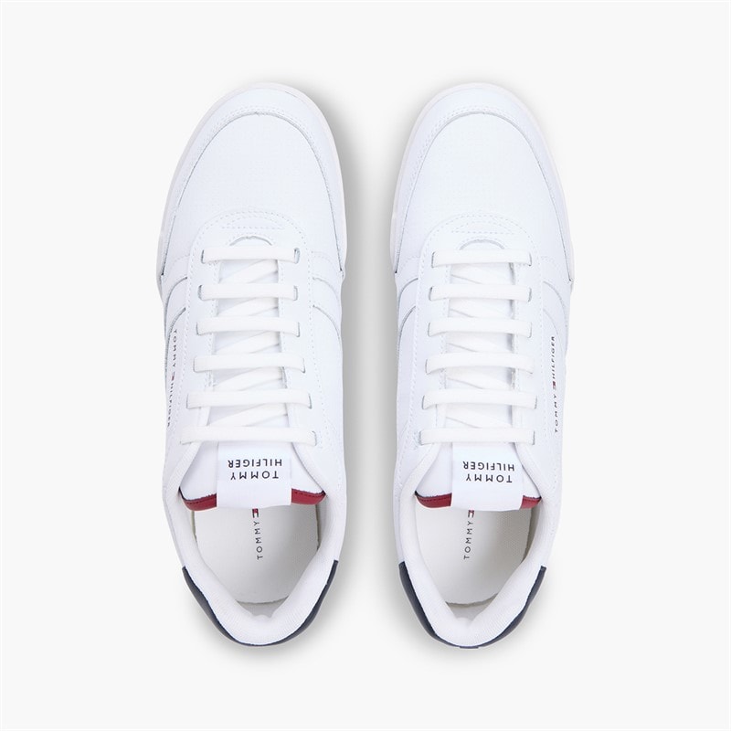 Tommy Hilfiger Mens Low Pro Leather Trainers White - Image 4
