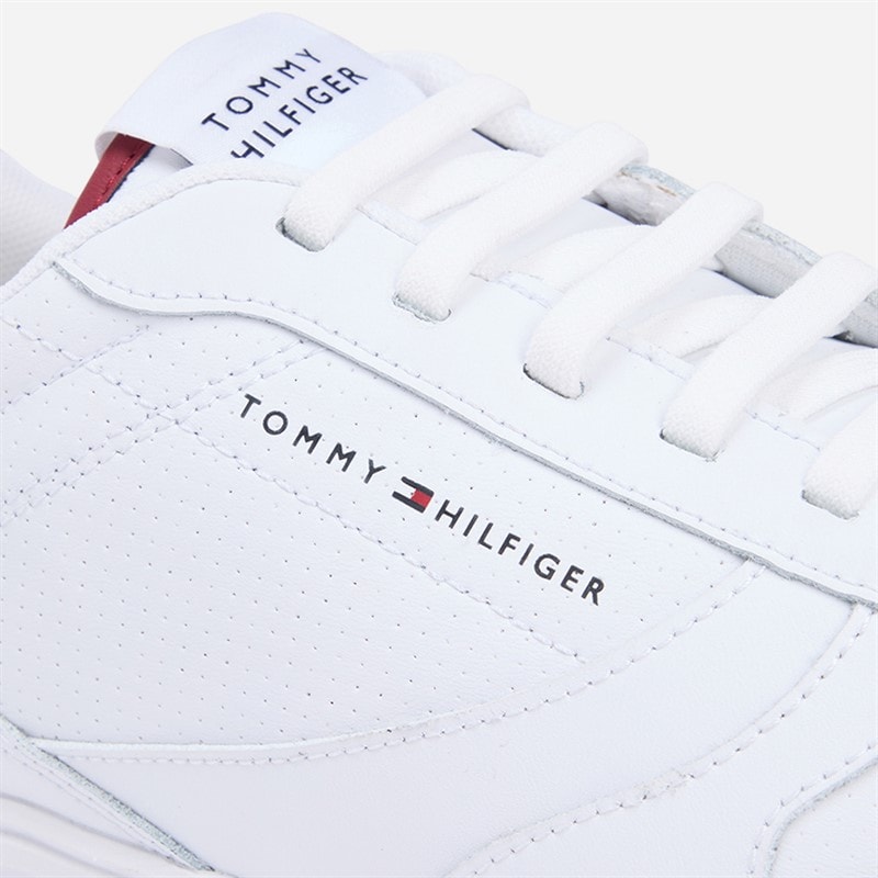 Tommy Hilfiger Mens Low Pro Leather Trainers White - Image 5