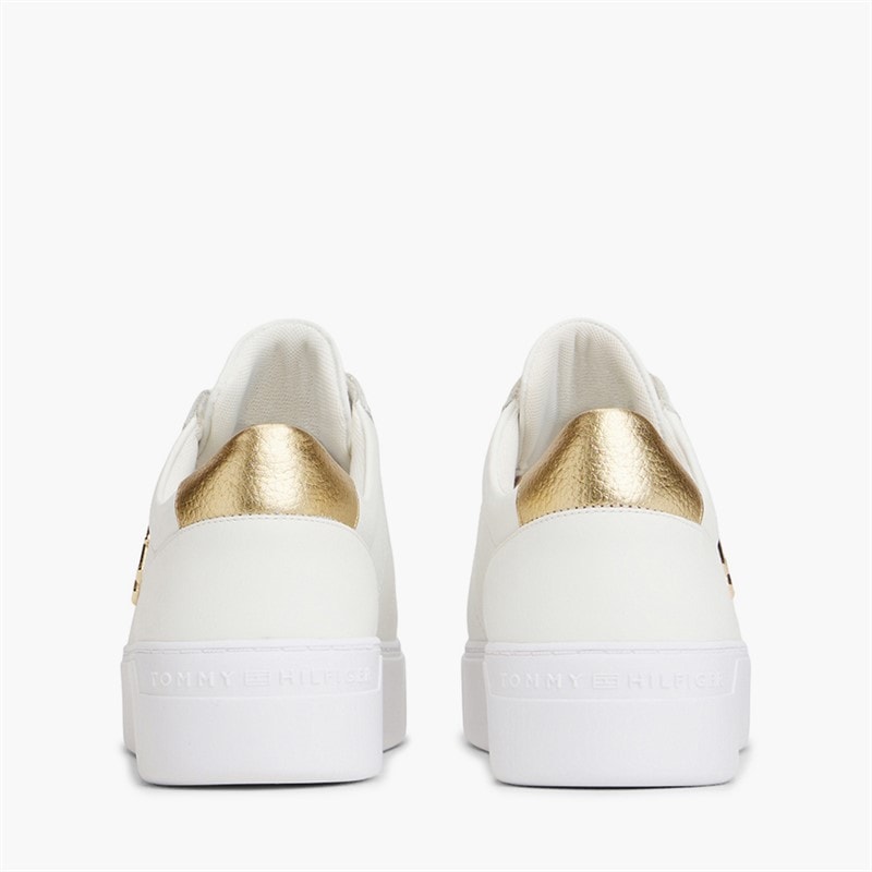 Tommy Hilfiger Womens Platform Court Trainers White - Image 3