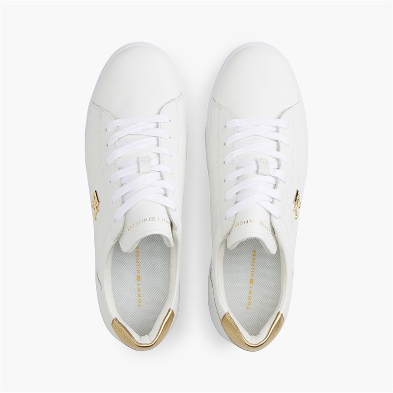 Tommy Hilfiger Womens Platform Court Trainers White - Image 4