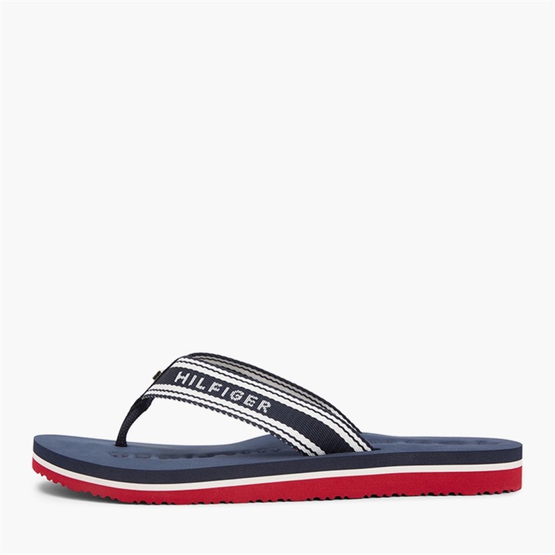 Tommy Hilfiger Mens Womens Webbing Flip Flops Rwb - Image 2