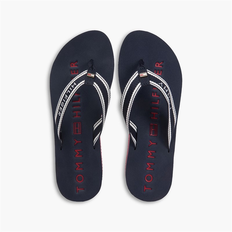 Tommy Hilfiger Mens Womens Webbing Flip Flops Rwb - Image 4