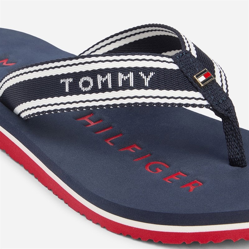 Tommy Hilfiger Mens Womens Webbing Flip Flops Rwb - Image 5