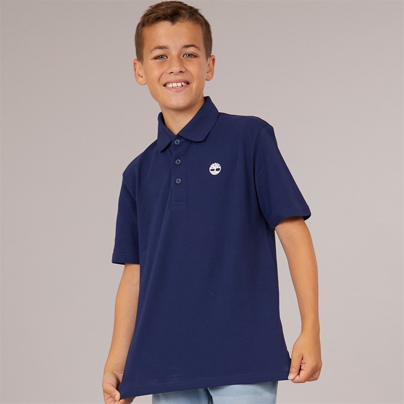 Timberland Boys Polo Shirt Medieval Blue - Image 1