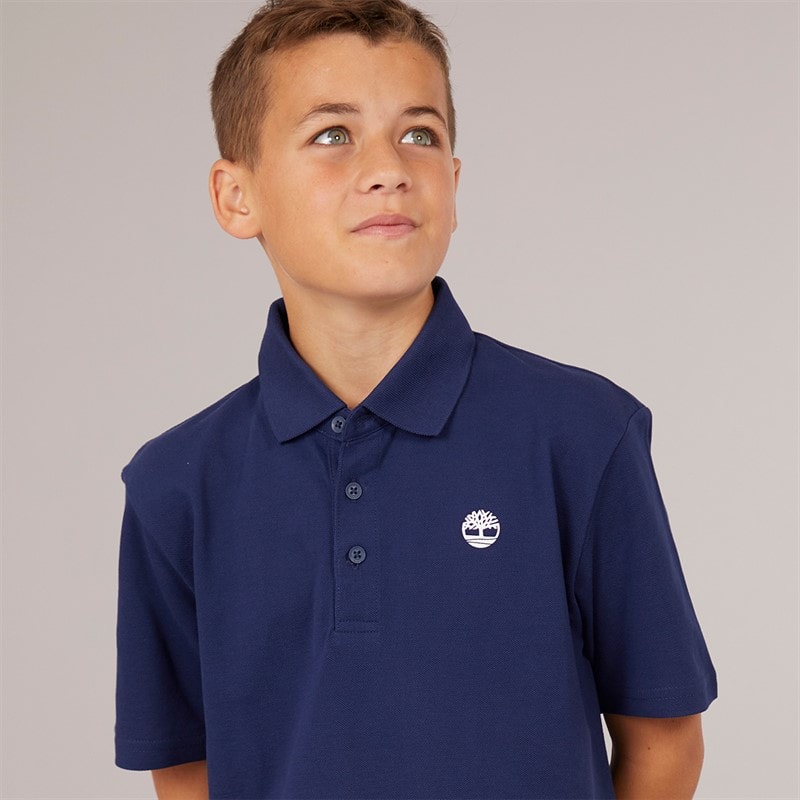 Timberland Boys Polo Shirt Medieval Blue - Image 3