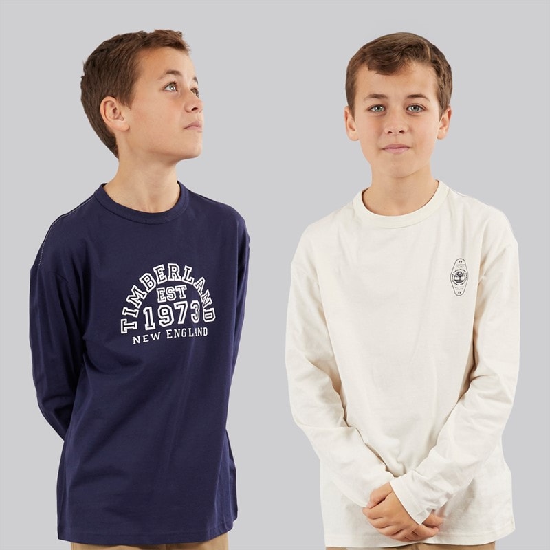 Timberland Boys Two Pack Long Sleeve T-Shirts Navy