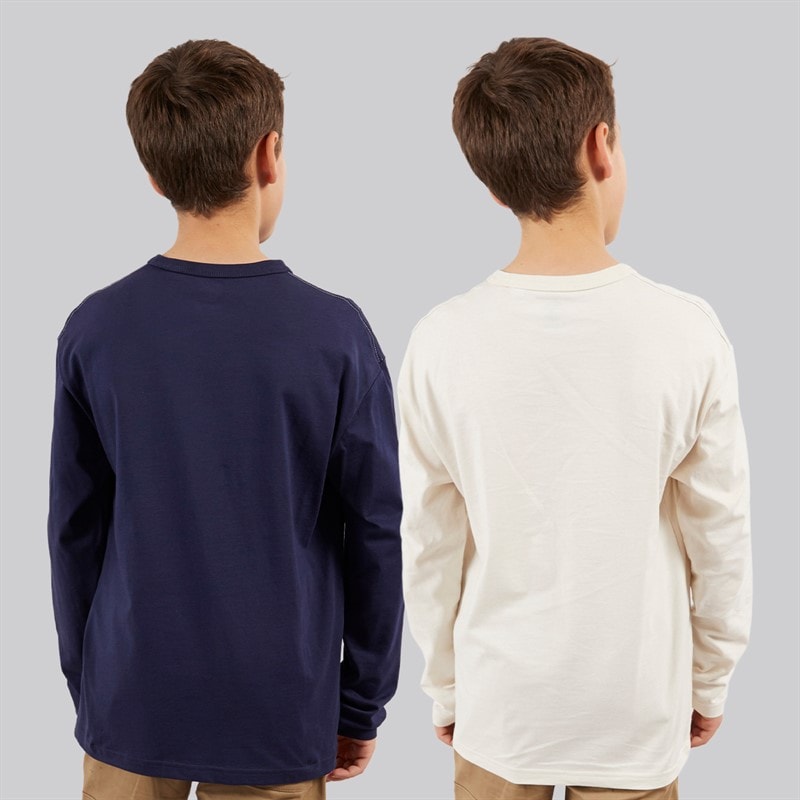 Timberland Boys Two Pack Long Sleeve T-Shirts Navy - Image 2