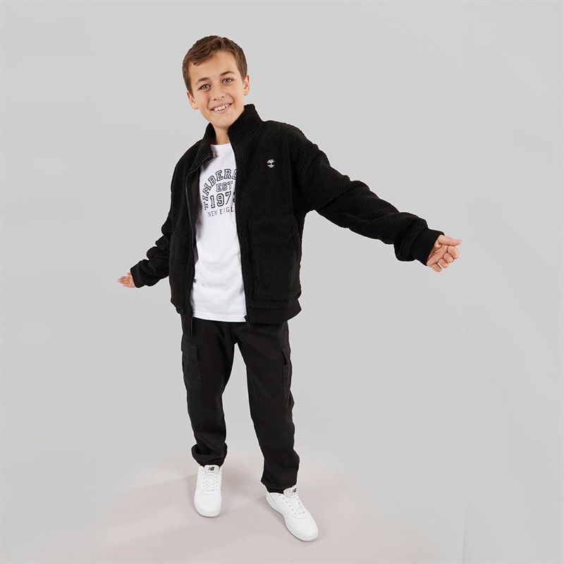 Timberland Boys Zip Through Fleece Black - Image 3