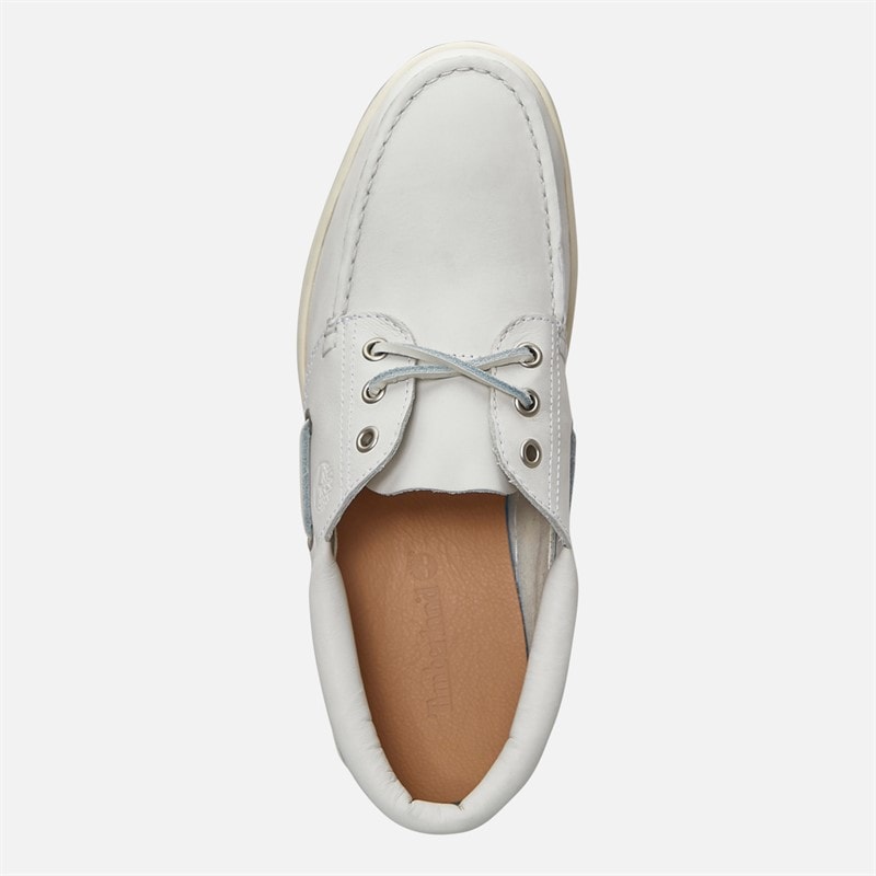 Timberland Mens Portofino Pier Boat Shoes White Full Grain - Image 4