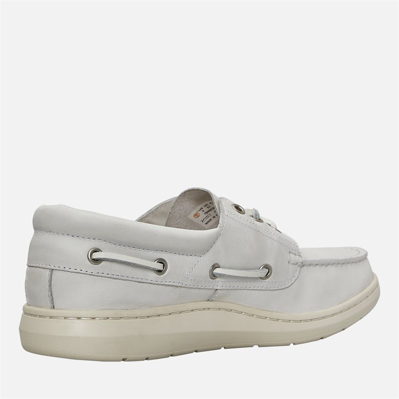 Timberland Mens Portofino Pier Boat Shoes White Full Grain - Image 5