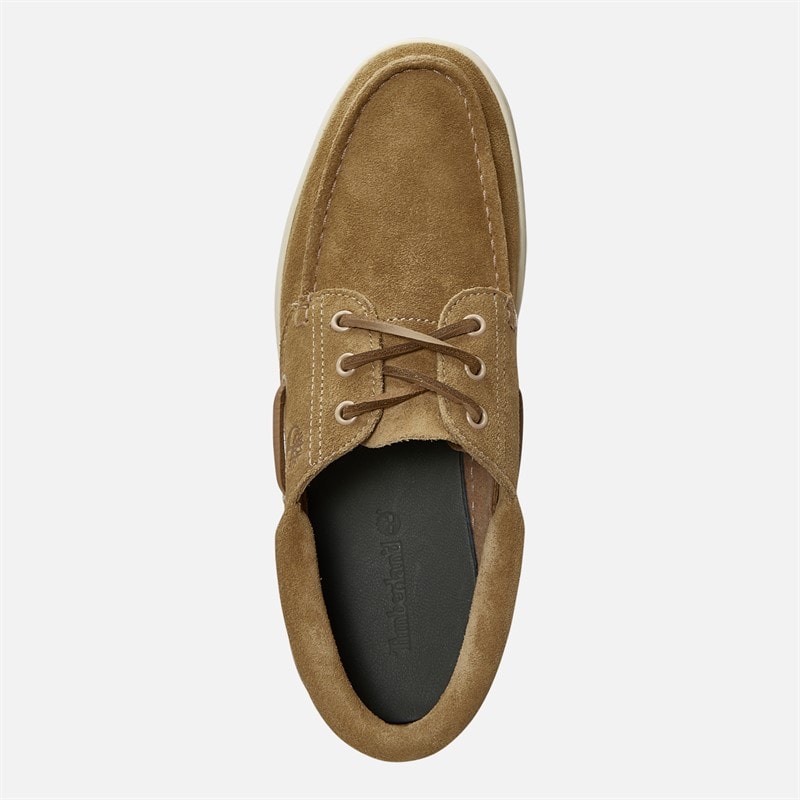 Timberland Mens Portofino Pier Boat Shoes Medium Beige Suede - Image 4