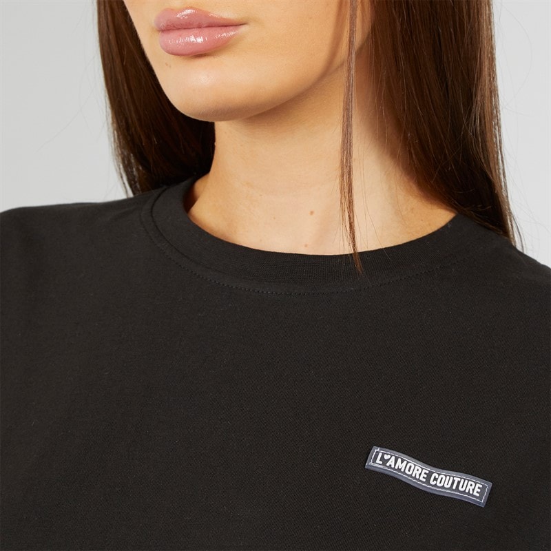 L'amore Couture Womens Ryleigh T-Shirt Black - Image 3