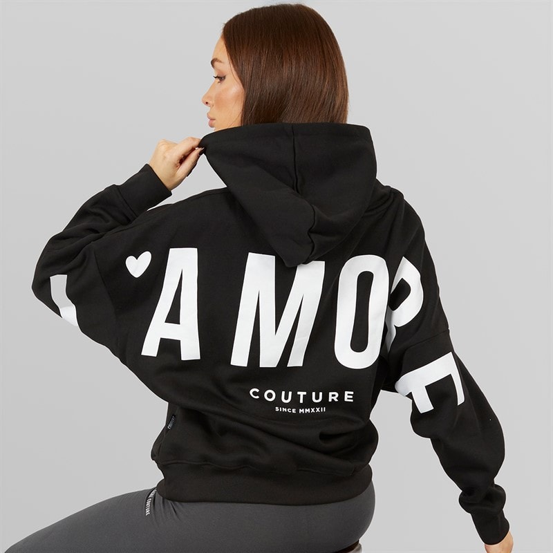 L'amore Couture Womens Ryleigh Hoodie Black - Image 1