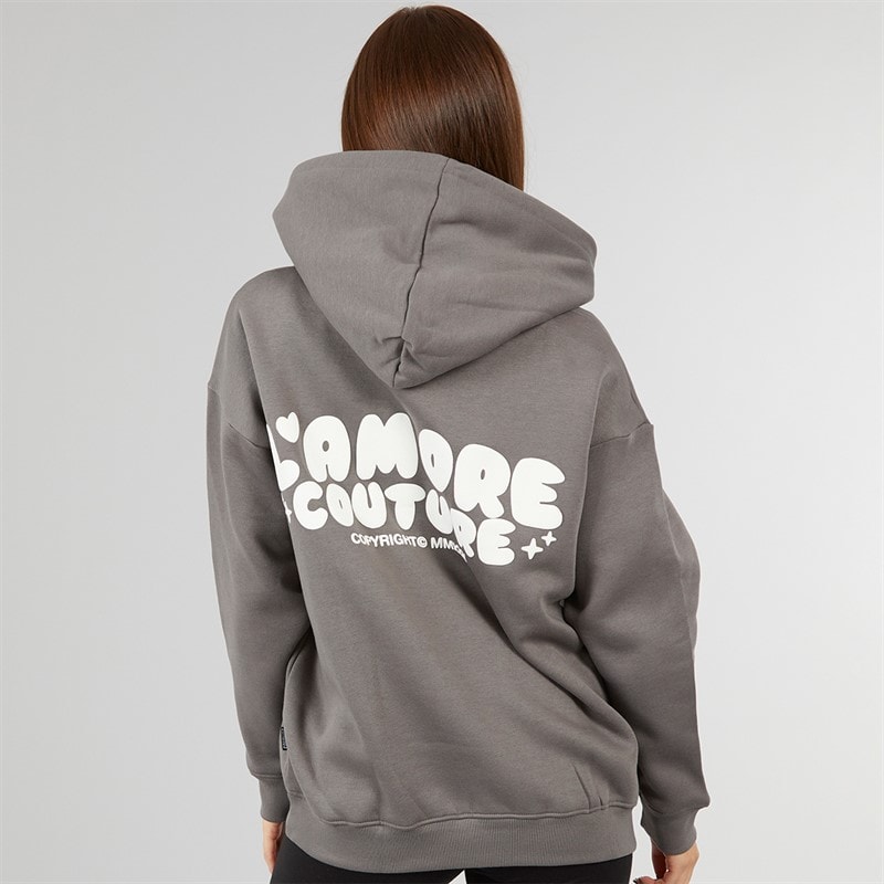 L'amore Couture Womens Lamore Couture Leisure Oversized Hoodie Charcoal - Image 3