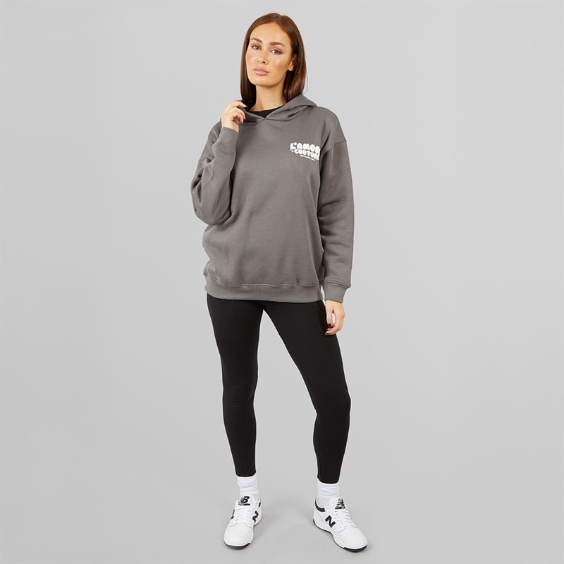 L'amore Couture Womens Lamore Couture Leisure Oversized Hoodie Charcoal - Image 4