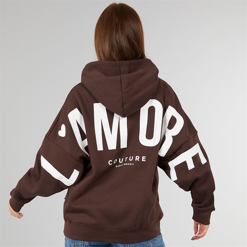 L'amore Couture Womens Ryleigh Hoodie Brown - Image 3