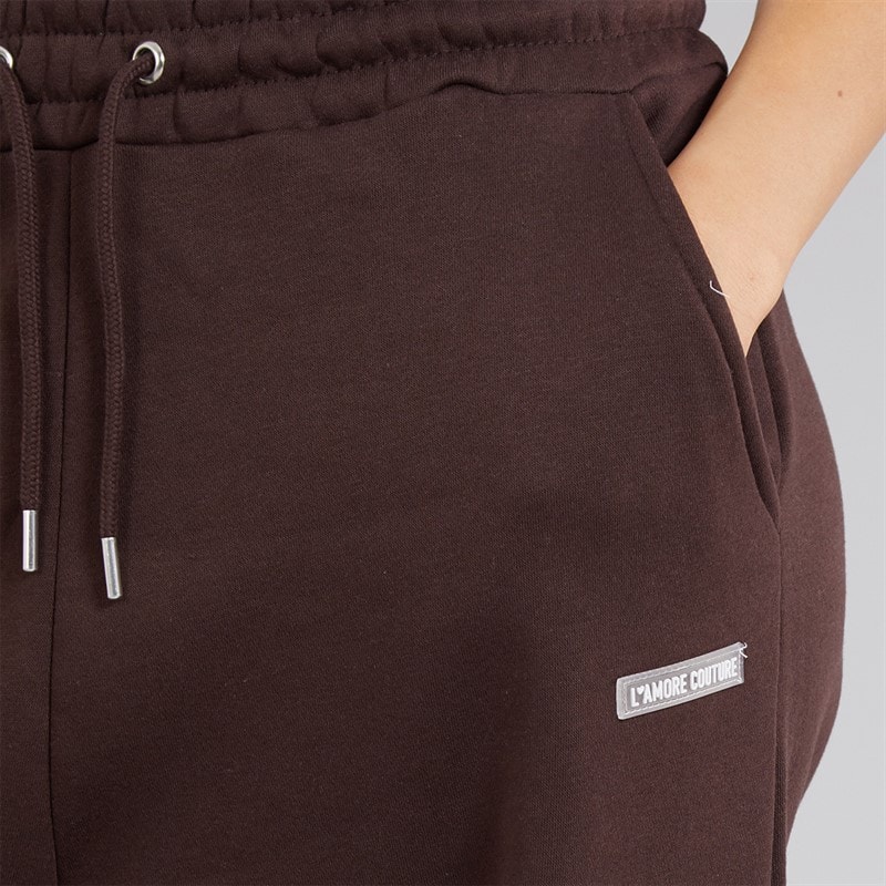L'amore Couture Womens Ryleigh Loose Fit Joggers Brown - Image 3