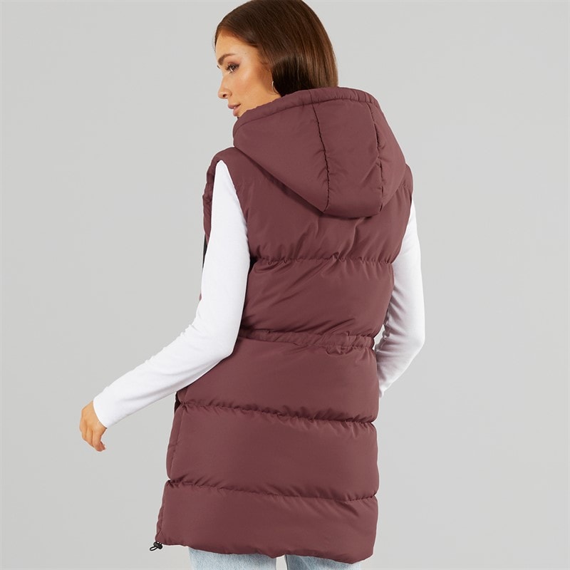 L'amore Couture Womens Starlight Gilet Burgundy - Image 2