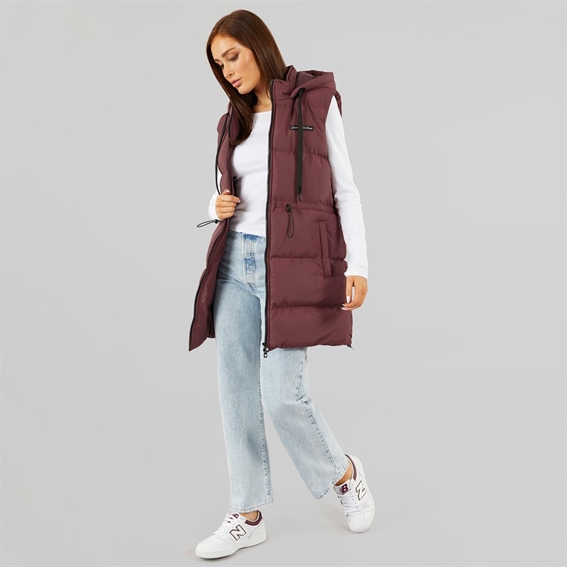 L'amore Couture Womens Starlight Gilet Burgundy - Image 4