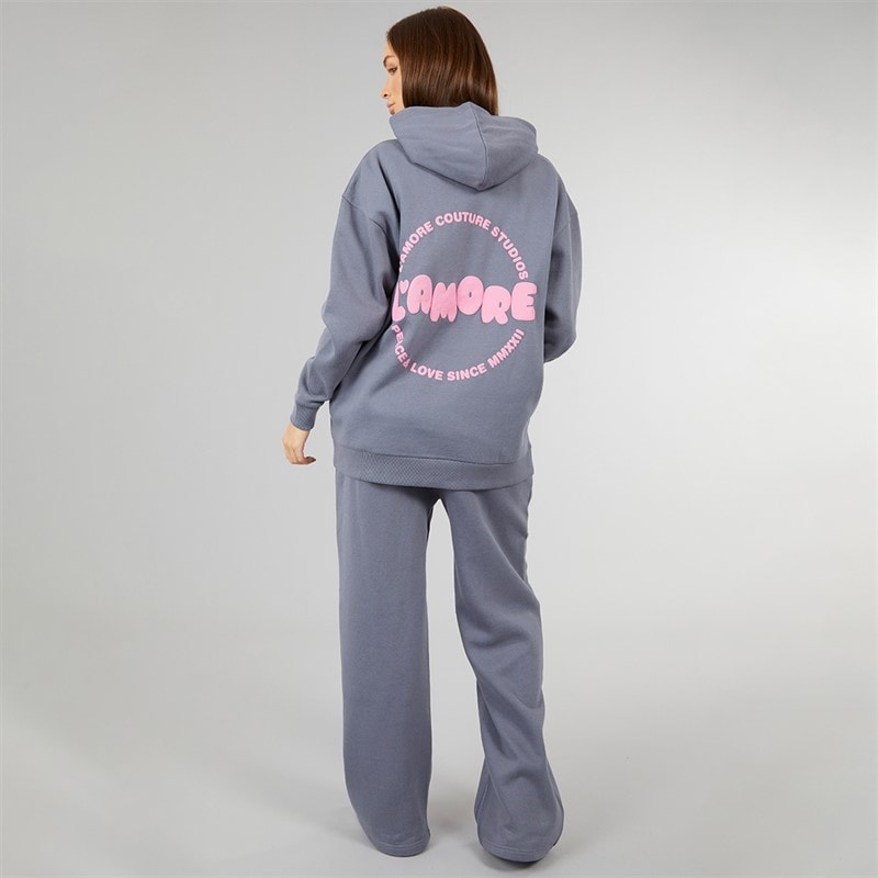 L'amore Couture Womens Glendale Tracksuit Charcoal - Image 3