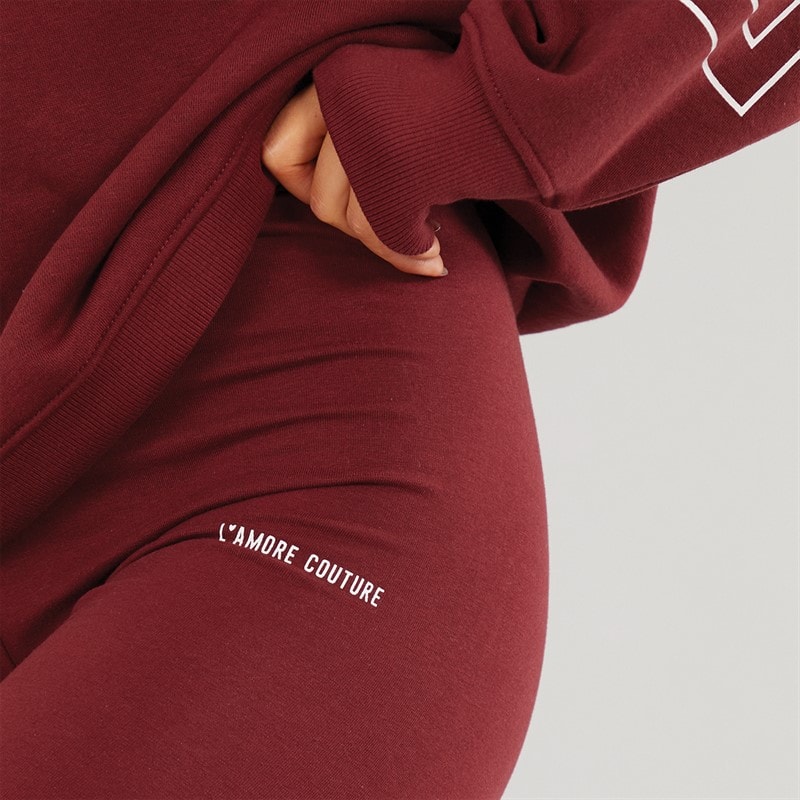 L'amore Couture Womens Ryleigh Leggings Burgundy - Image 3